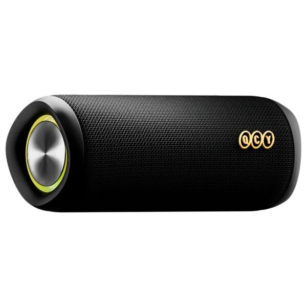QCY SP7 Black -  Portable Bluetooth Speaker w Stereo Sound 40W, Mic for Calls, RGB Light Show
